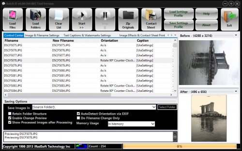 Automated Batch Imaging Editor for Webmasters versatile Screen Shot