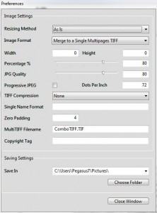 ComboTIFF Settings Page