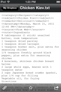 Chicken Kiev Recipe with Tags