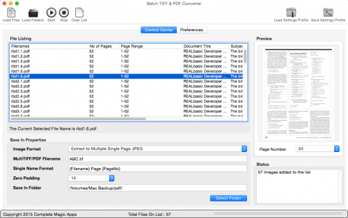 Batch TIFF & PDF Converter is an All-In-One Toolkit made to handle all your TIFF and PDF needs. Supports Conversion and Extraction of PDF and TIFF files. It supports merging of tiff, pdf, png and jpg into a TIFF or PDF file.